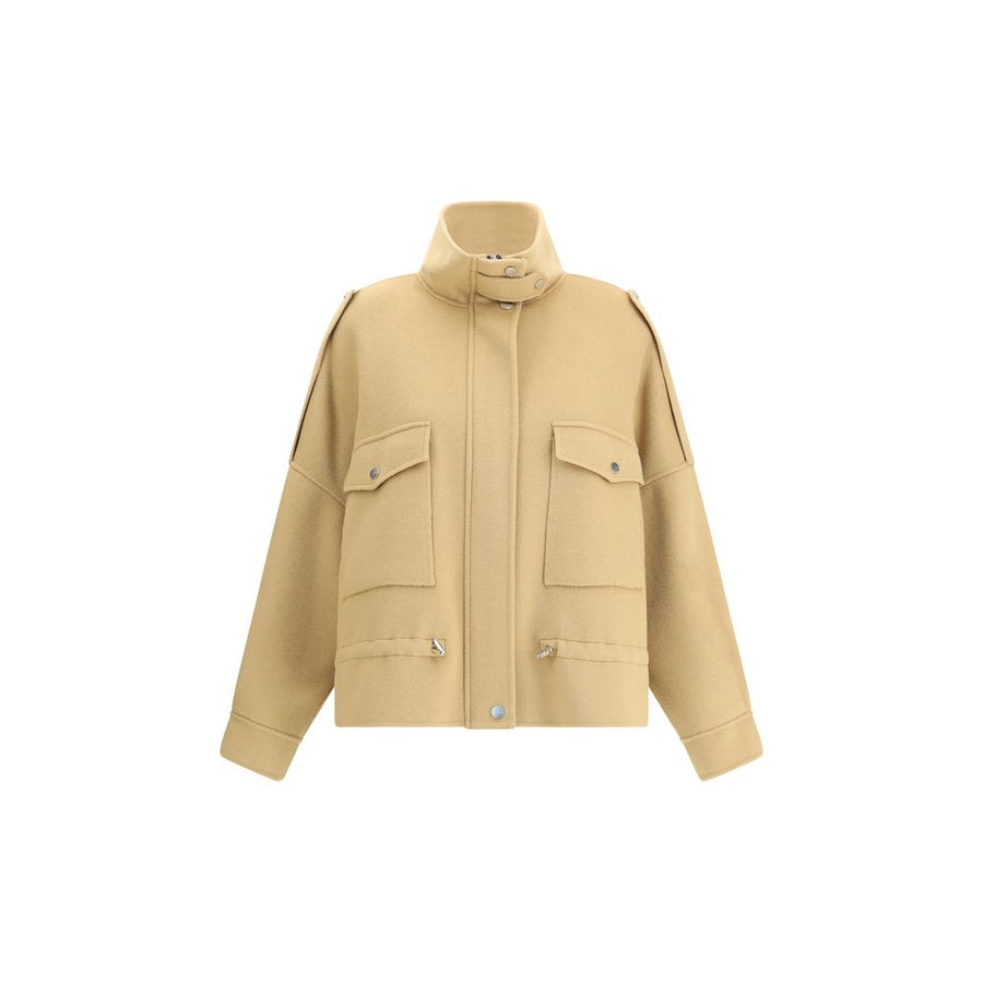 PINKO Double Wool-blend fabric Caban with high collar