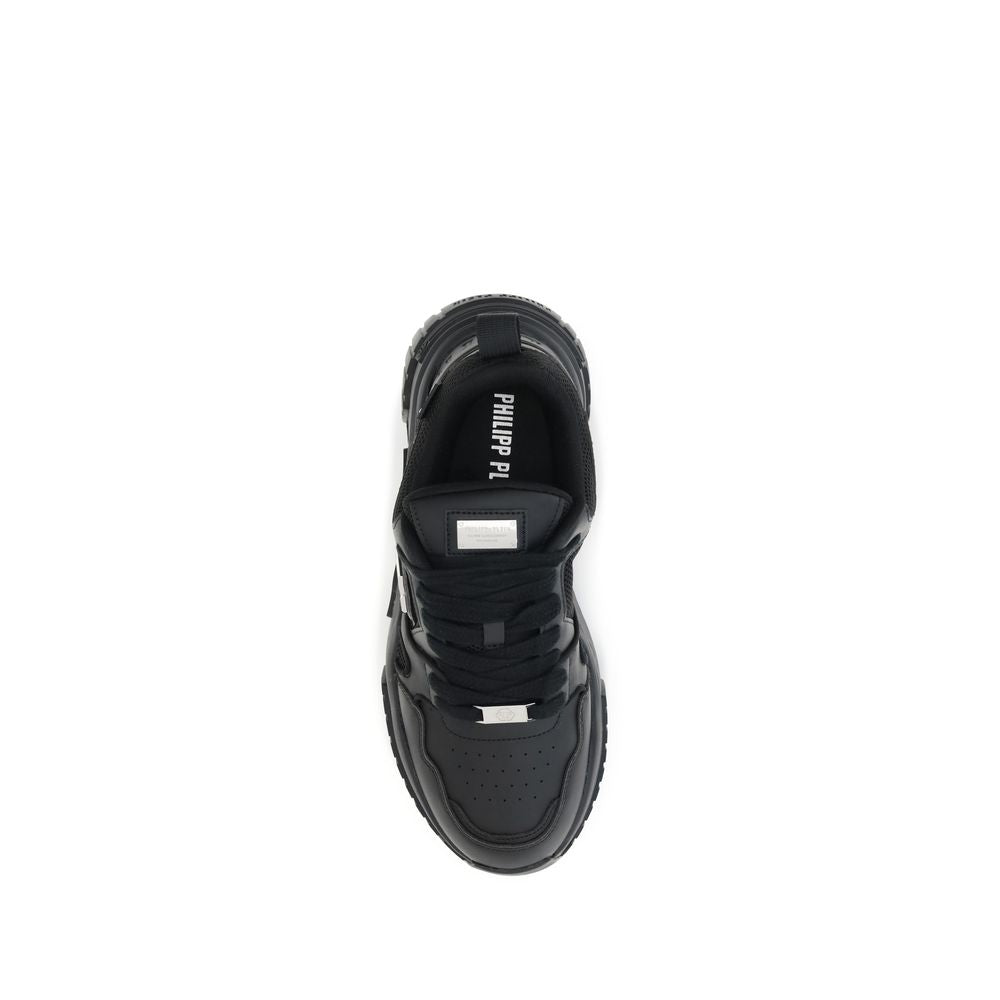 Philipp Plein Black Polyester Athletic Sneakers