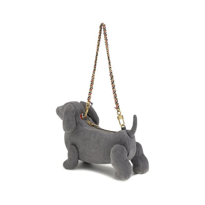 Thom Browne Gray Leather Shoulder Bag