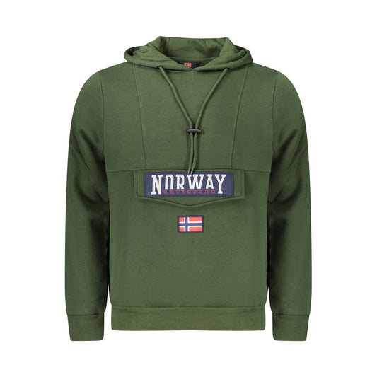 Norway 1963 "Verde Cotton Men Sweatshirt with Hood and Central Pocket"