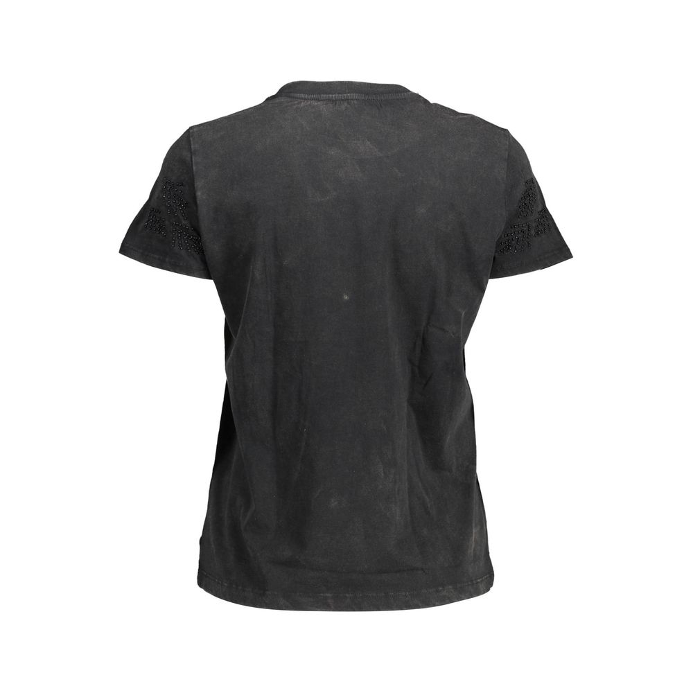 Desigual Schwarzes Baumwoll-T-Shirt