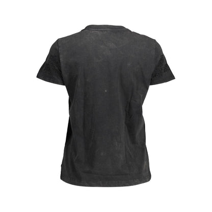 Desigual Schwarzes Baumwoll-T-Shirt