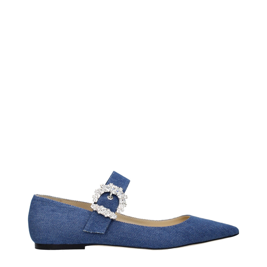 Jimmy Choo Ballerinas aus blauem Stoff