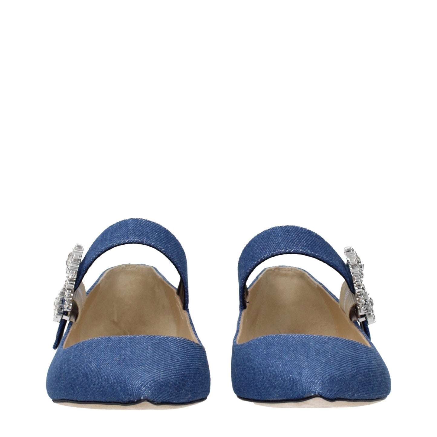 Jimmy Choo Ballerinas aus blauem Stoff