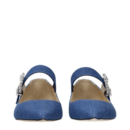 Jimmy Choo Ballerinas aus blauem Stoff