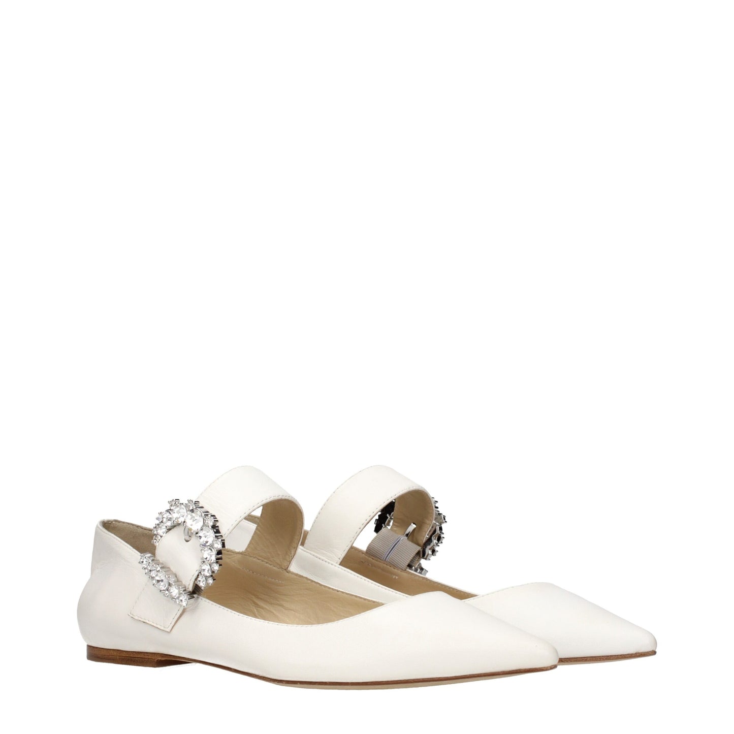 Jimmy Choo – Weiße Ballerinas aus Leder