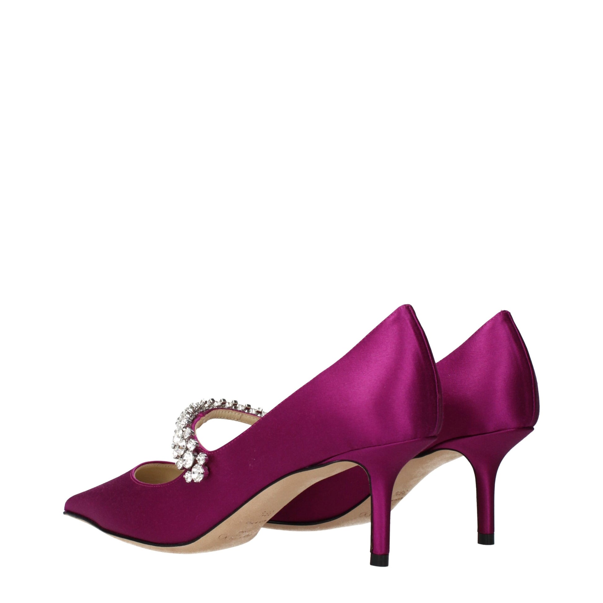 Jimmy Choo – Pumps aus rosa Satin mit mittelhohem Absatz