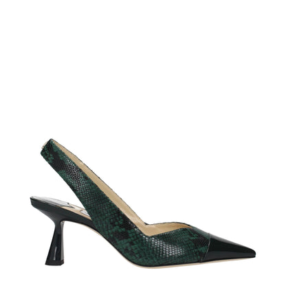 Jimmy Choo Grüne Pumps aus Leder mit hohem Absatz
