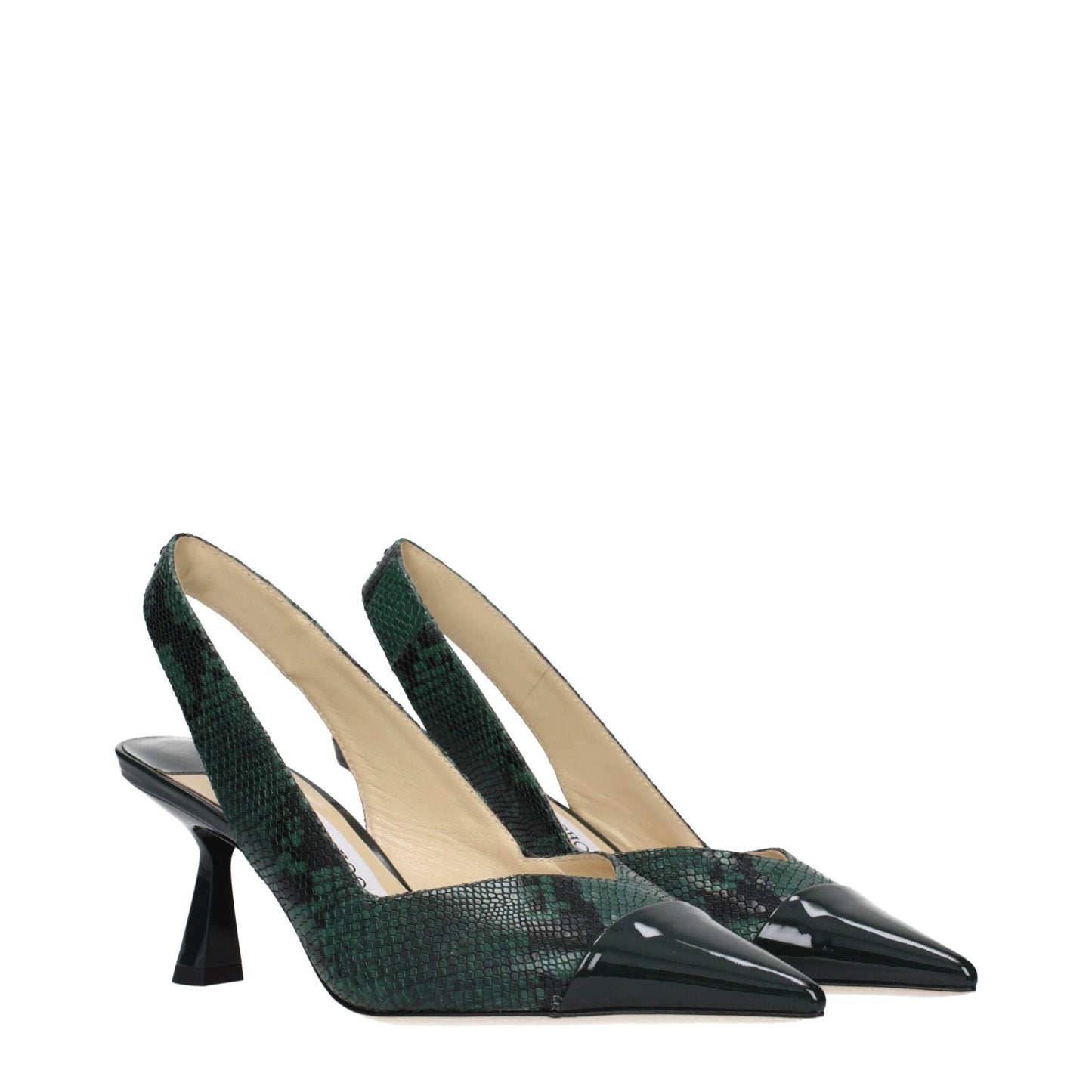 Jimmy Choo Grüne Pumps aus Leder mit hohem Absatz