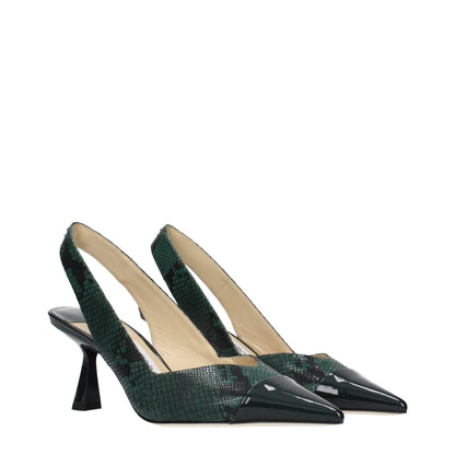Jimmy Choo Grüne Pumps aus Leder mit hohem Absatz