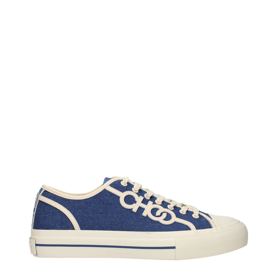 Jimmy Choo Blaue Stoff-Low-Tops