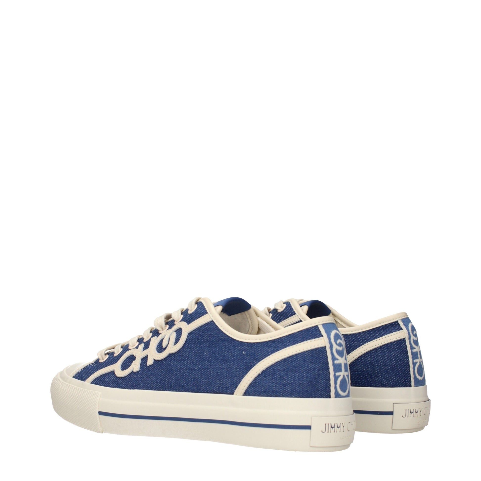 Jimmy Choo Blaue Stoff-Low-Tops