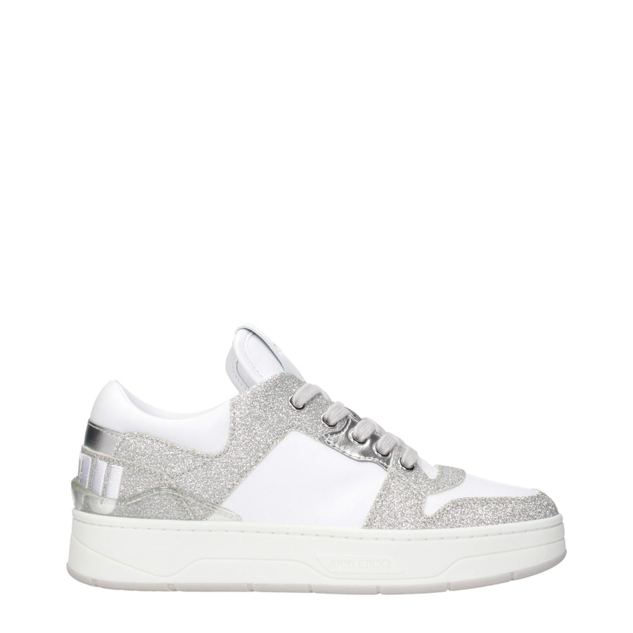 Jimmy Choo White Leather Low Top Sneakers