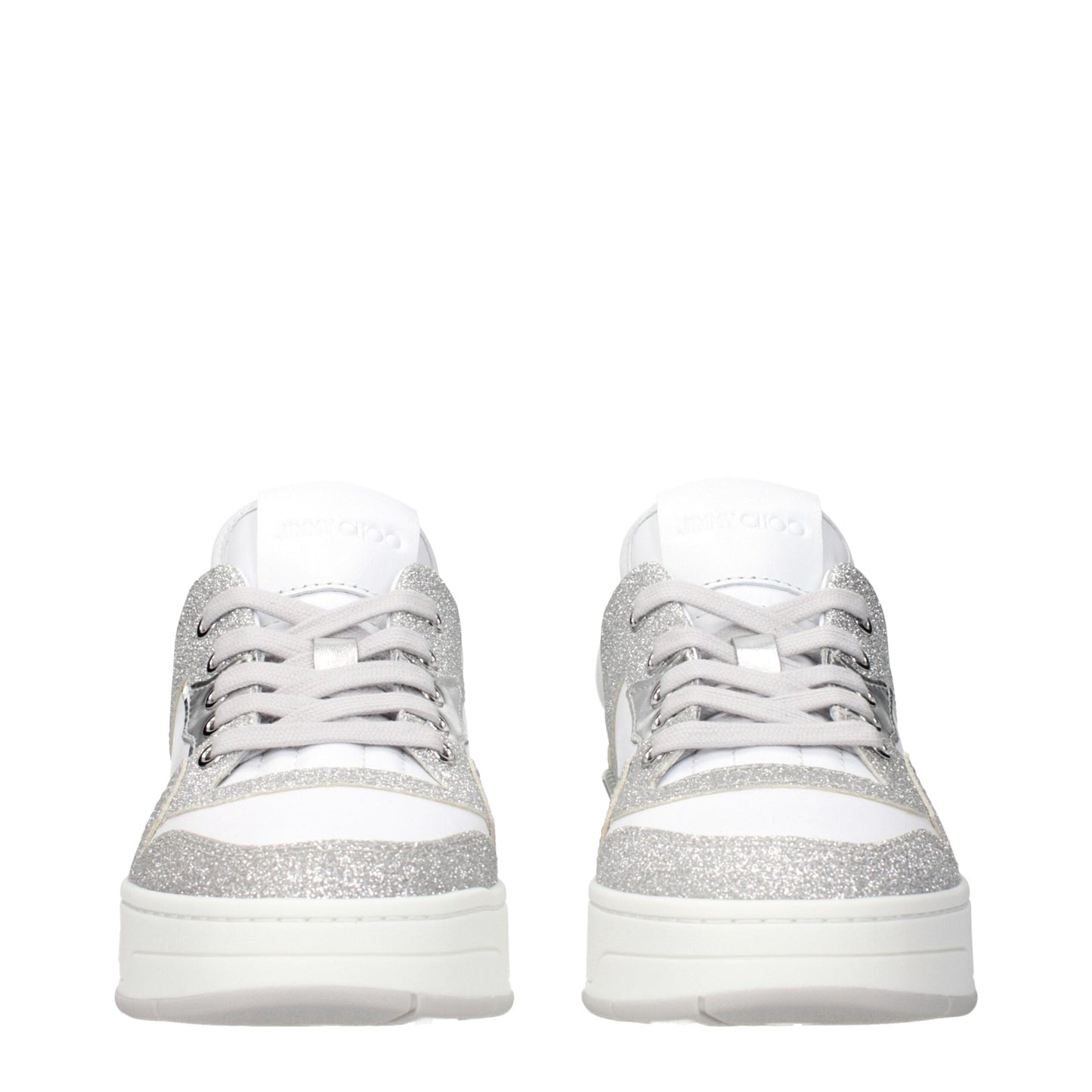 Jimmy Choo White Leather Low Top Sneakers