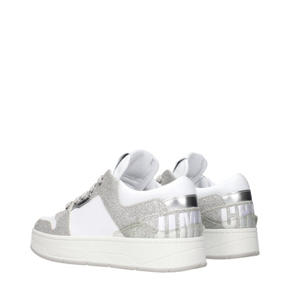 Jimmy Choo White Leather Low Top Sneakers
