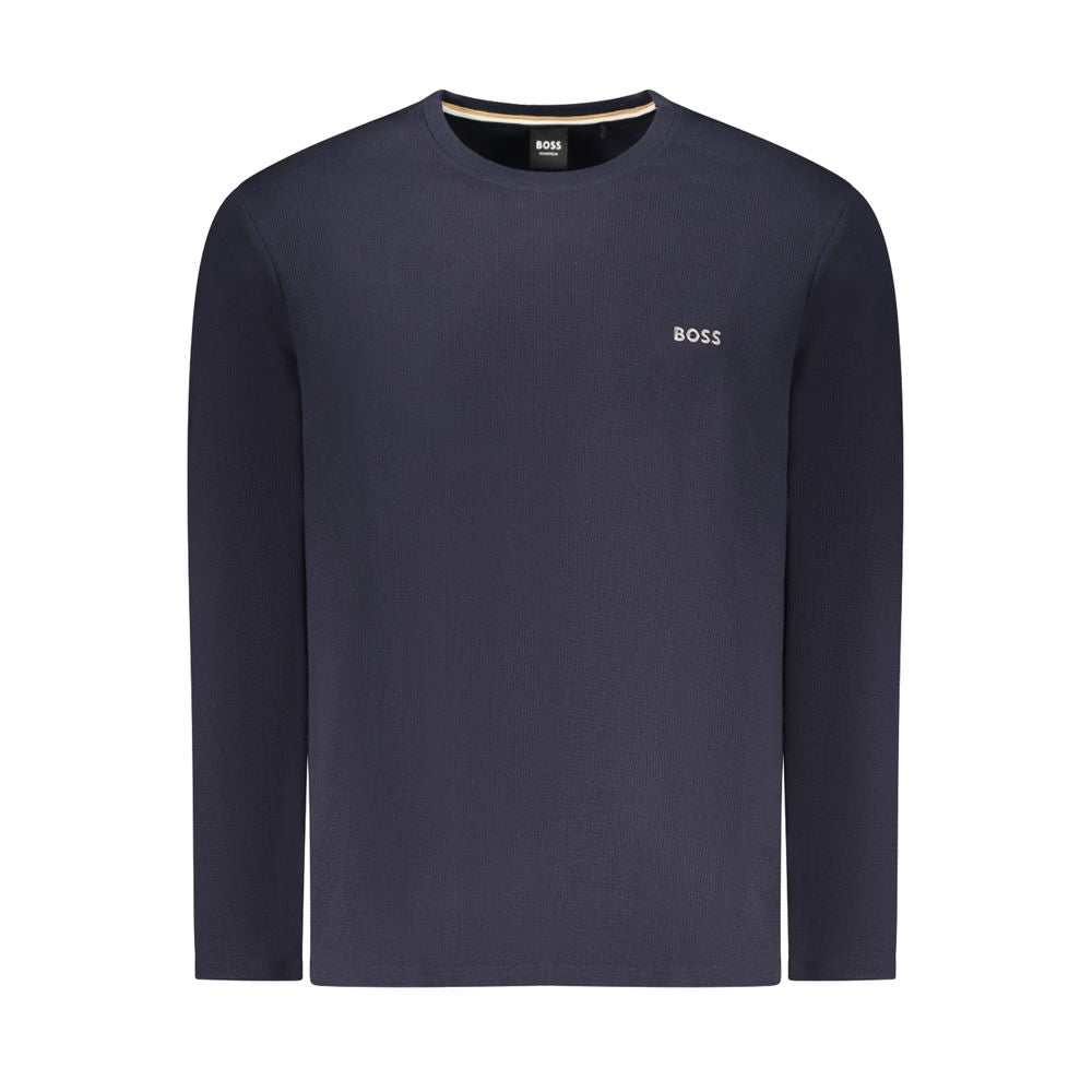 Hugo Boss Blue Cotton Men Sweater