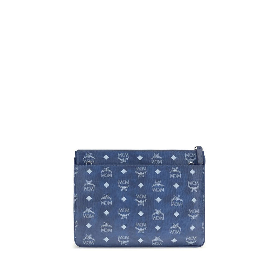MCM Blue Polyethylene Clutch Bag