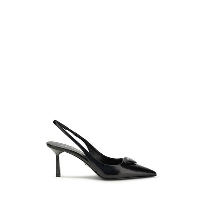 Prada Black Calf Leather Bos Taurus High Heel Pumps