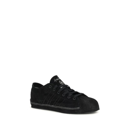 Y-3 Black Leather Low Top Sneakers