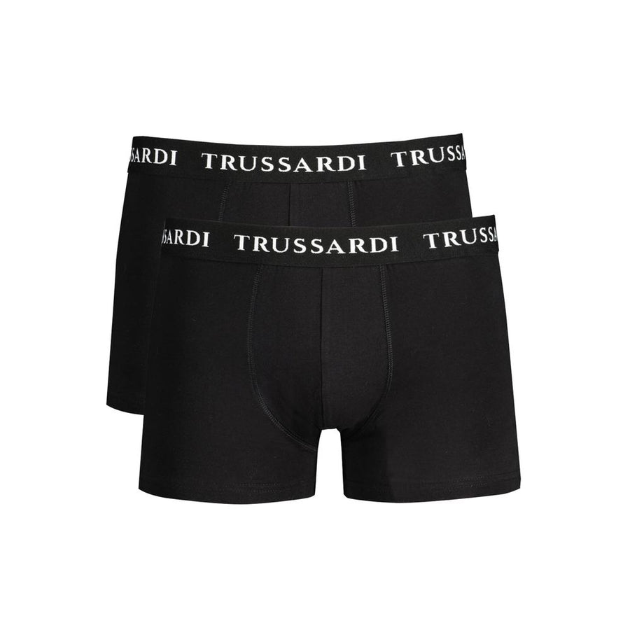 Trussardi Nero Cotton Men Boxer Brief Pair