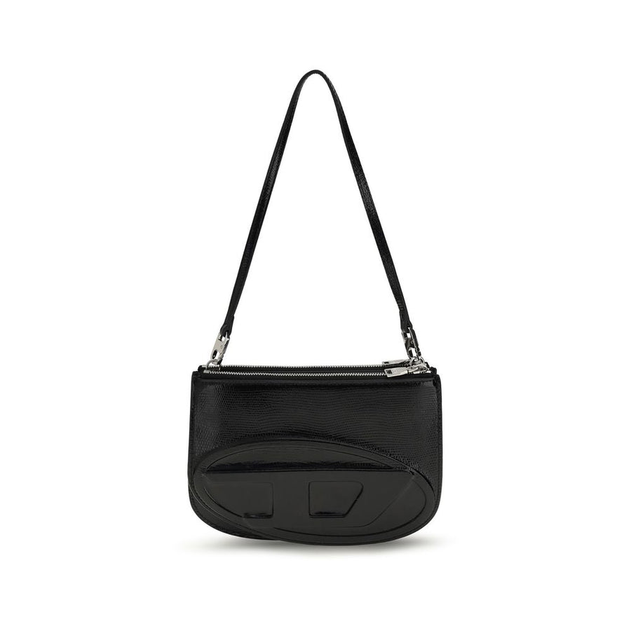 Diesel Black Calf Leather Bos Taurus Shoulder Bag