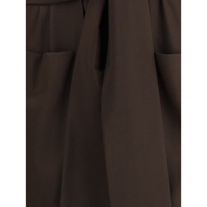 Ella Brown Silk Casual Dress