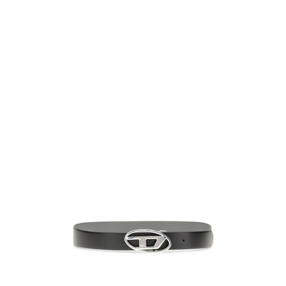 Diesel Black Calf Leather Bos Taurus Regular Belt