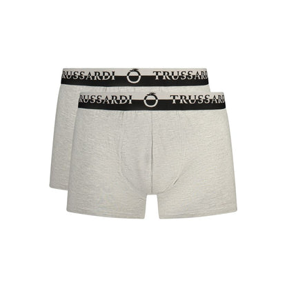 Trussardi Gray Cotton Men Boxer Short