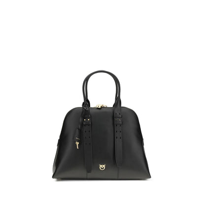 PINKO Black Calf Leather Bos Taurus Shoulder Bag