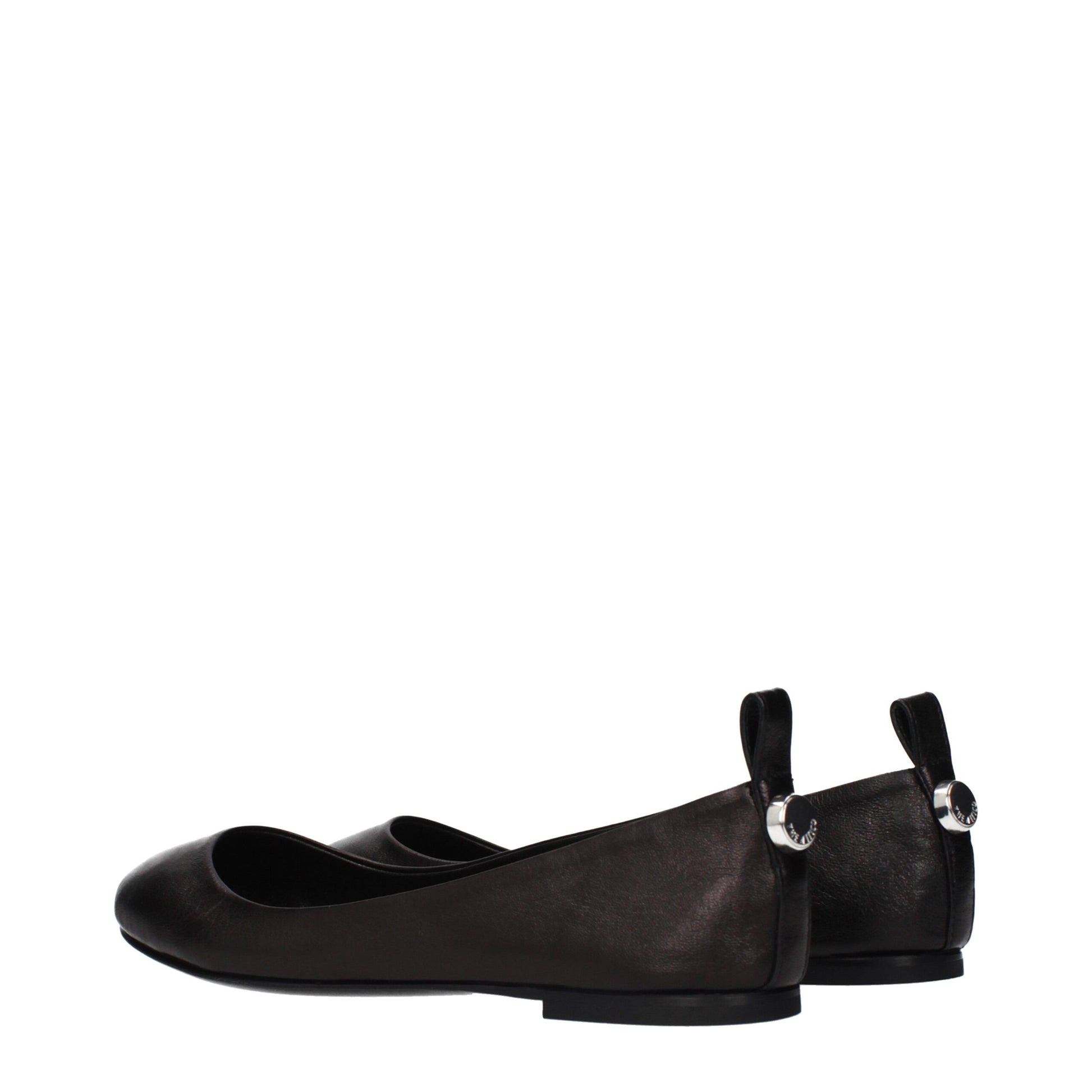The Attico Black Leather Ballet Flats