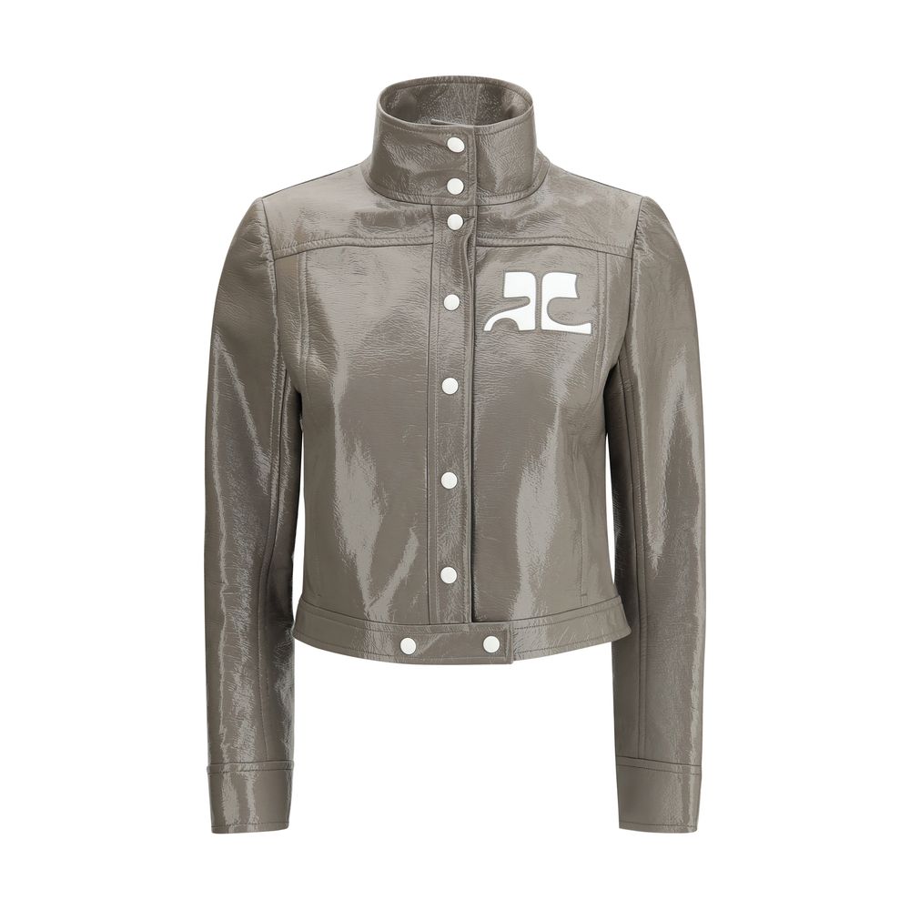 Courrèges Gray Cotton Full-Length Jacket