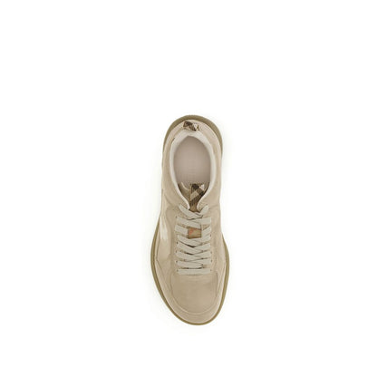 Burberry Beige Calf Leather Bos Taurus Athletic Sneakers