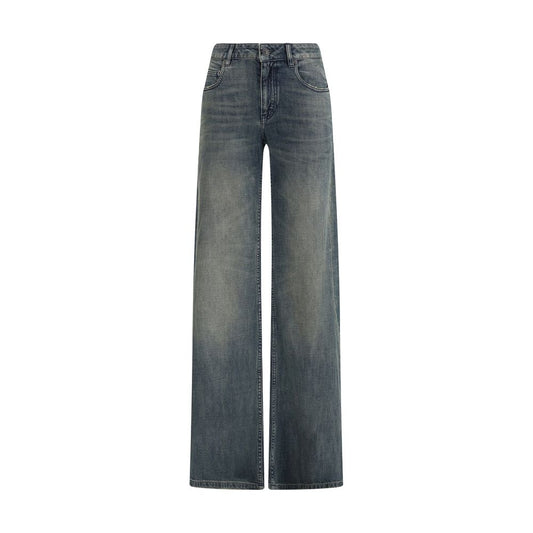 Balenciaga Blue Cotton Flared Jeans