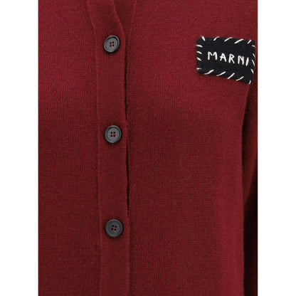 Marni Bordeaux Cashmere Cardigan