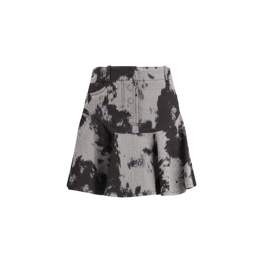 Fendi Black Cotton Mini Skirt