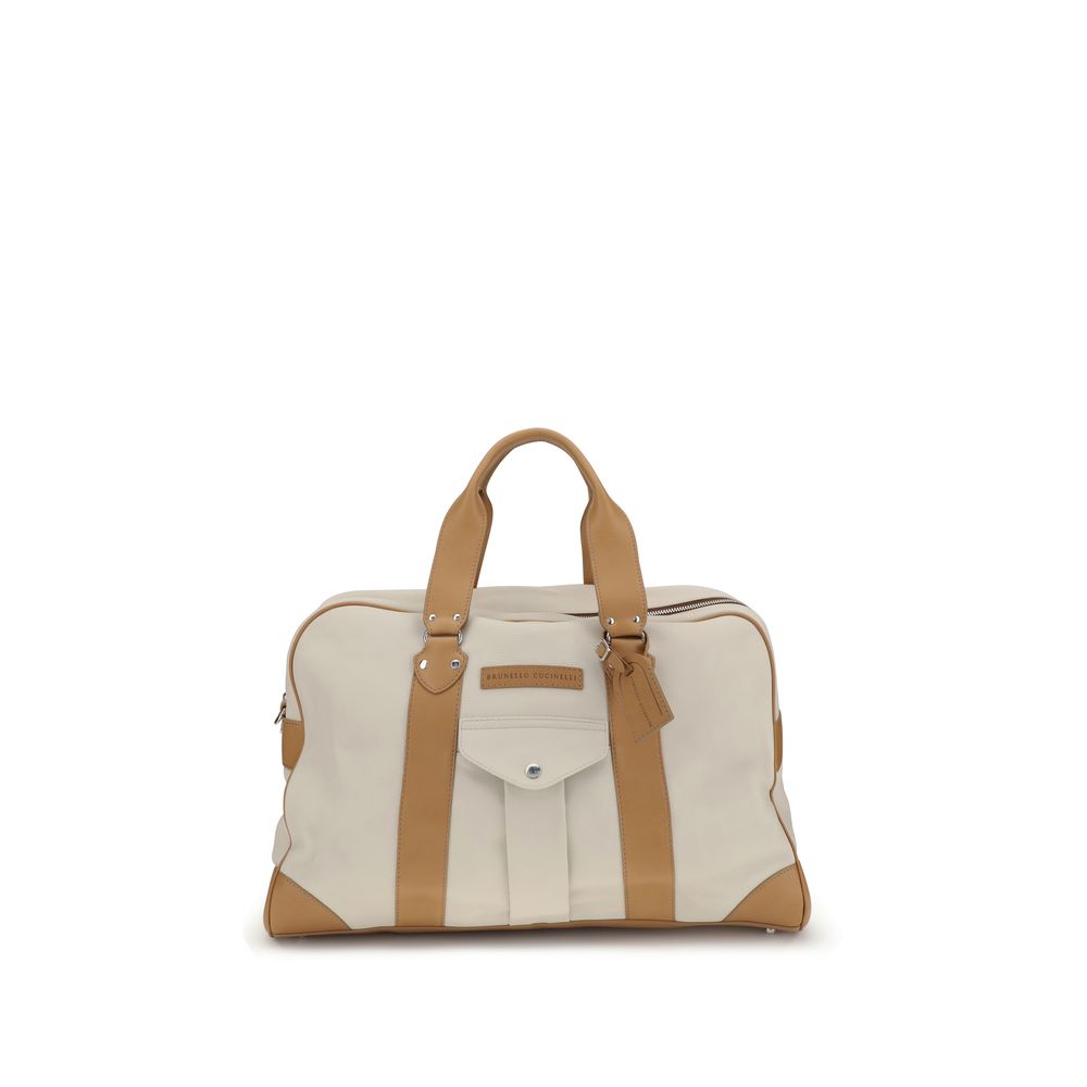 Brunello Cucinelli Beige Calf Leather Bos Taurus Luggage And Travel