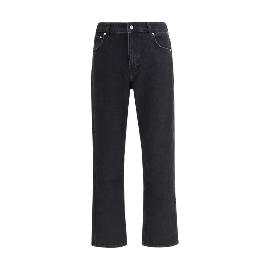 Represent Black Cotton Straight-Leg Jeans