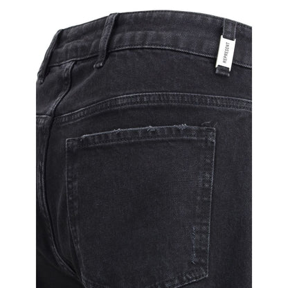 Represent Black Cotton Straight-Leg Jeans