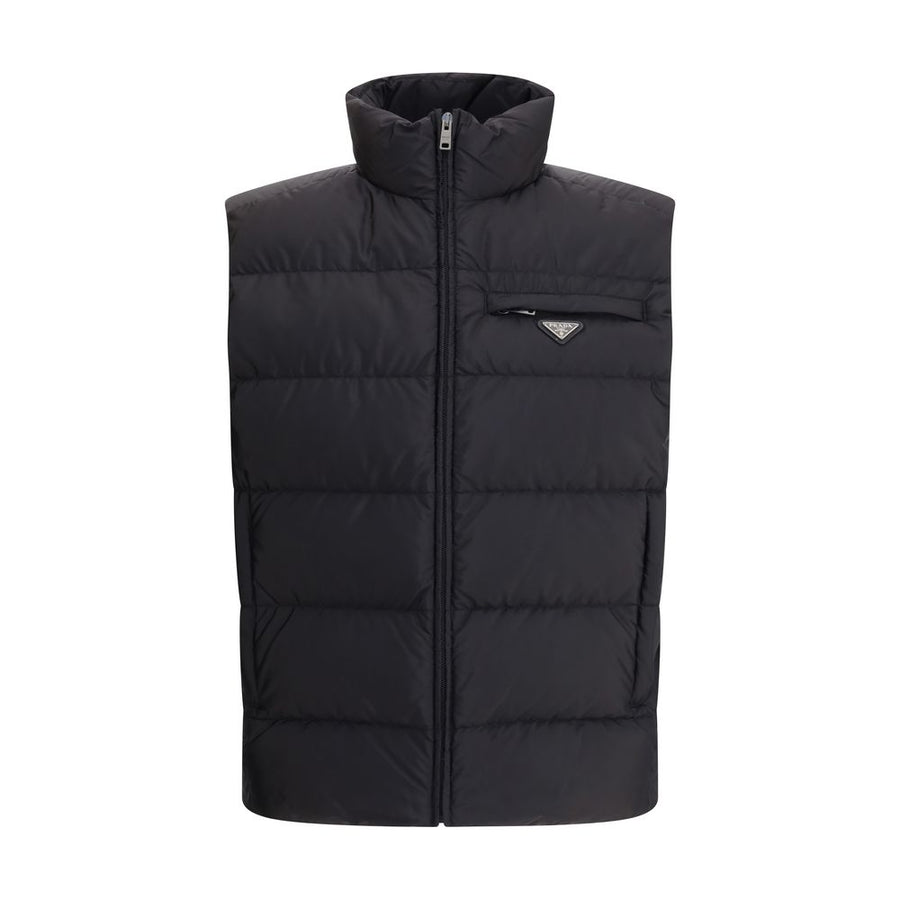 Prada Black Recycled Polyamide Sleveless Jacket