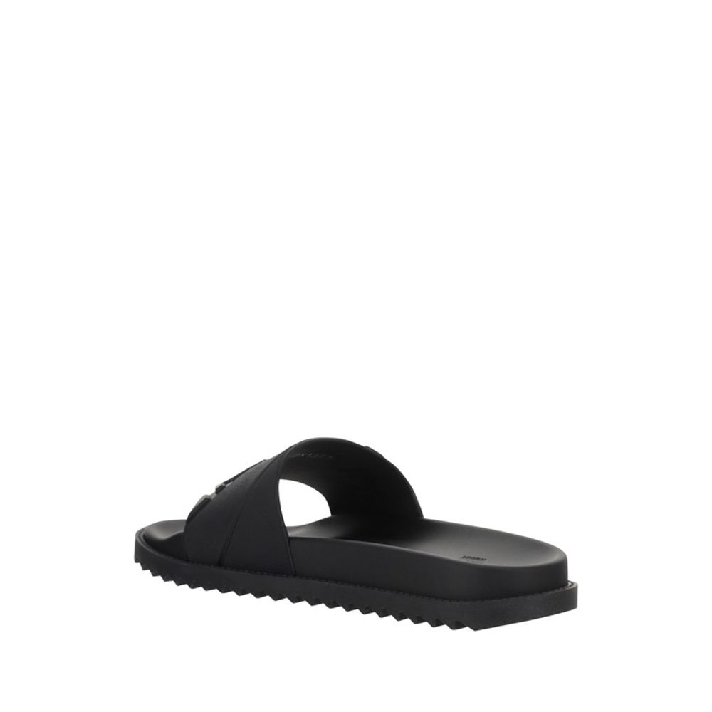 Fendi Black Rubber Flat Sandals