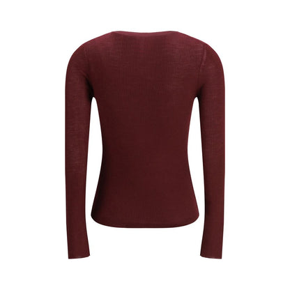 Chloé Bordeaux Wool Long Sleeve T-Shirt