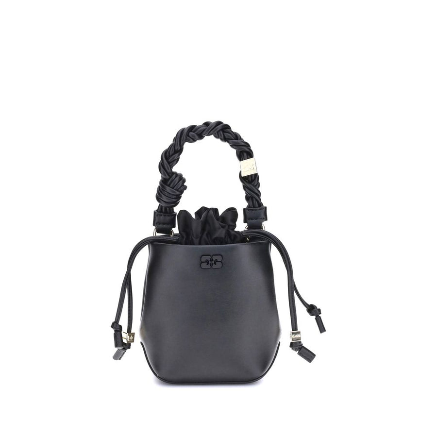 Ganni Black Recycled Leather Backet Bag