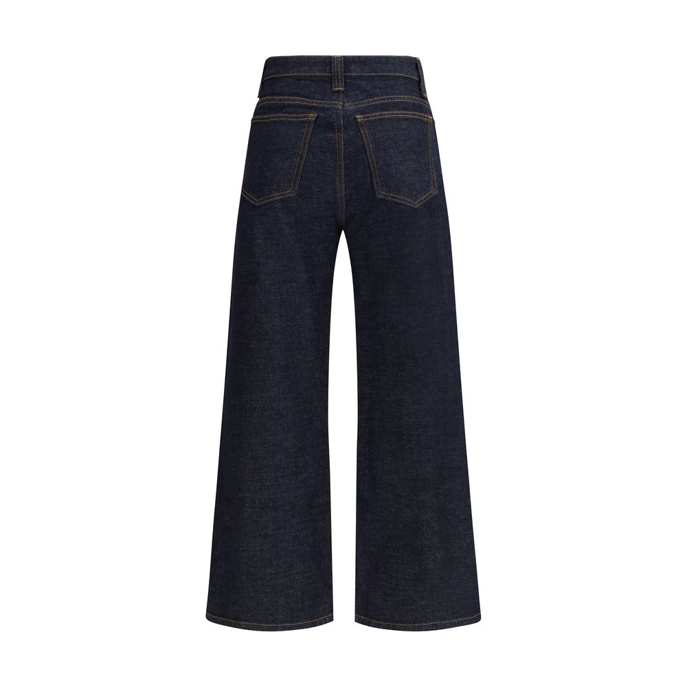 Khaite Blue Cotton Straight-Leg Jeans