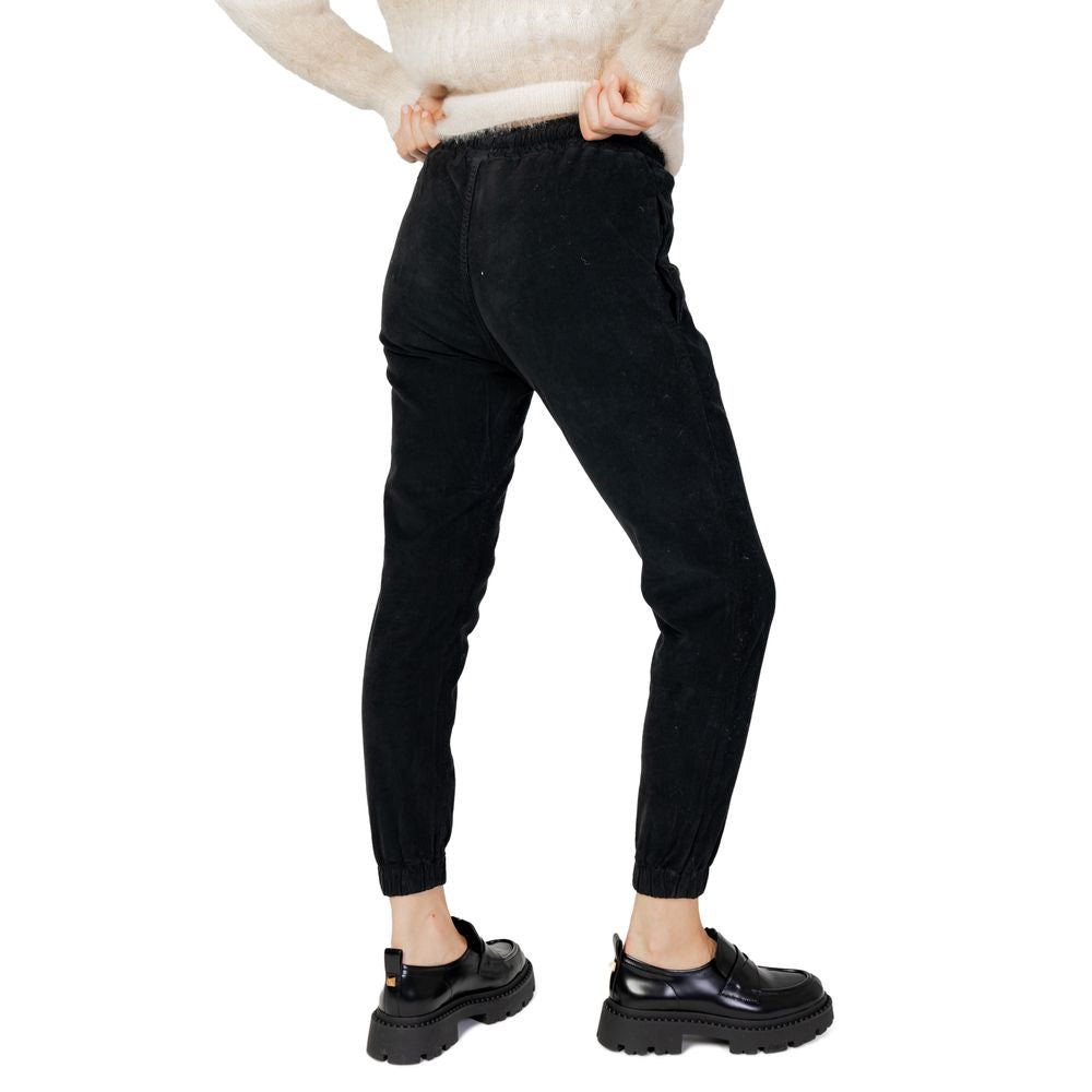 Hanny Deep Black Cotton Athletic Pants