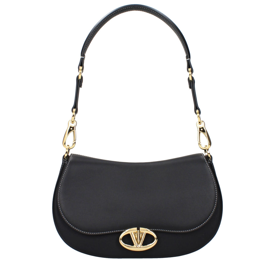 Valentino Garavani Black Leather Shoulder Bag