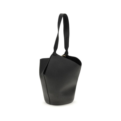 Khaite Black Calf Leather Bos Taurus Shoulder Bag
