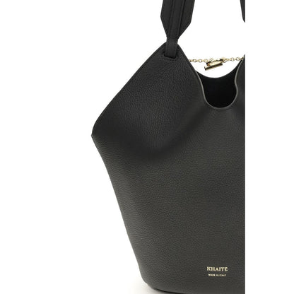 Khaite Black Calf Leather Bos Taurus Shoulder Bag