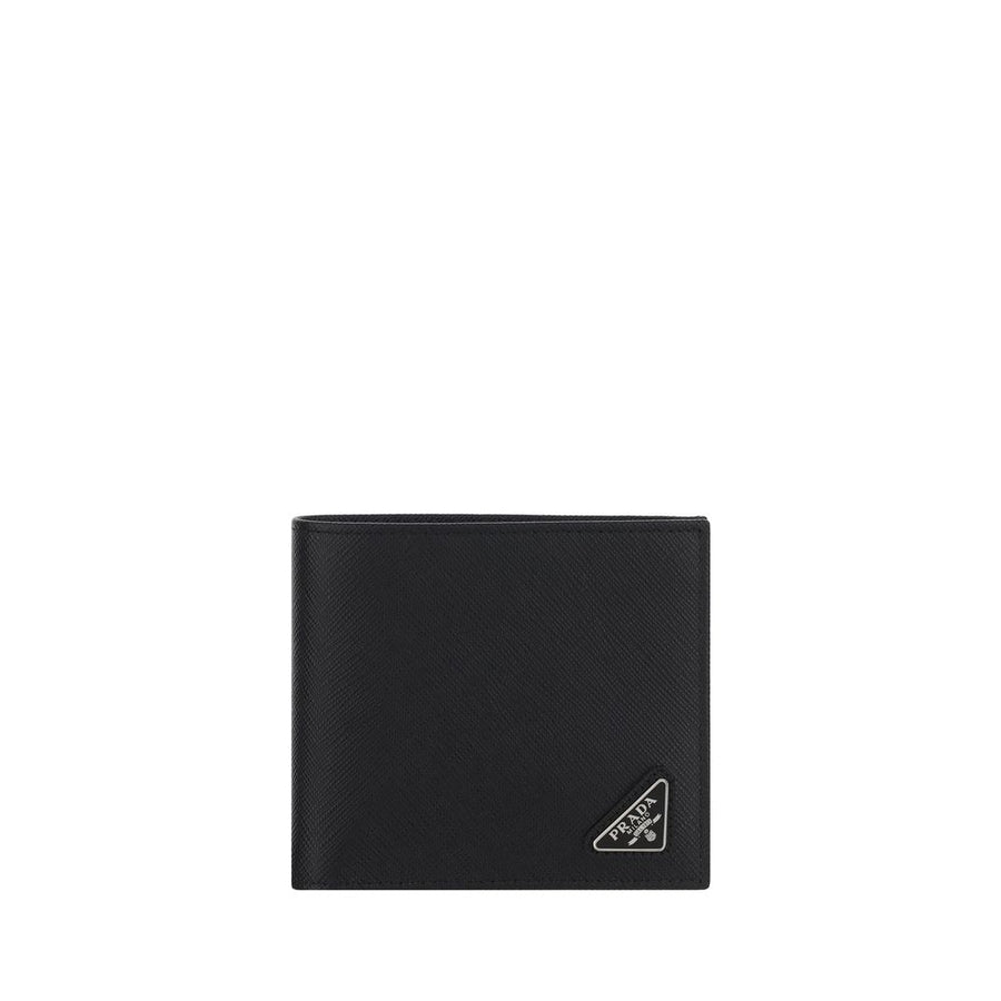 Prada Black Calf Leather Bos Taurus Wallet