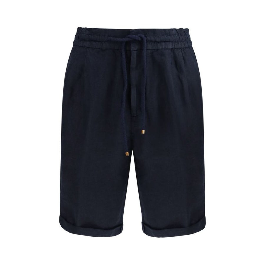 Brunello Cucinelli Blue Linen Bermuda Shorts