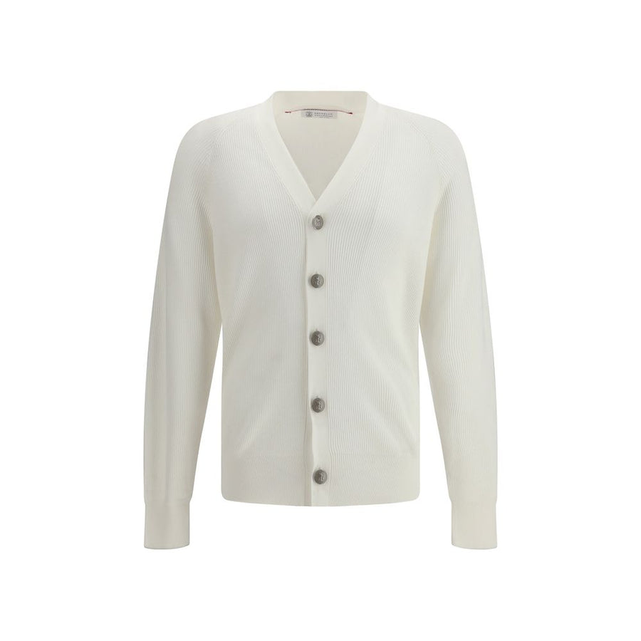 Brunello Cucinelli White Cotton Cardigan